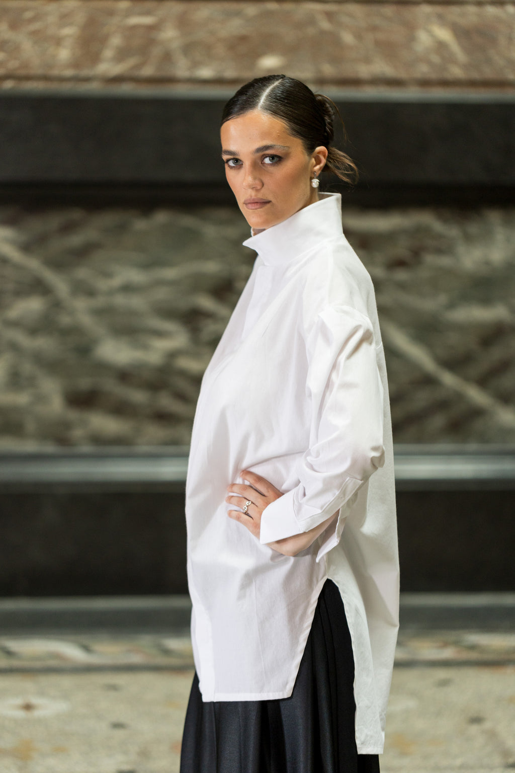 Oversized High Neck Shirt