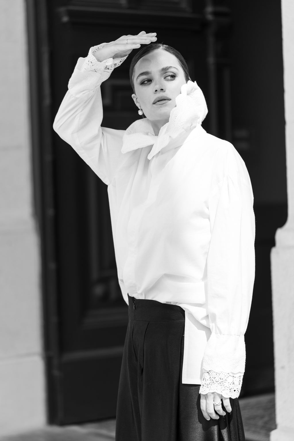 Romantic Ruffle Collar Shirt