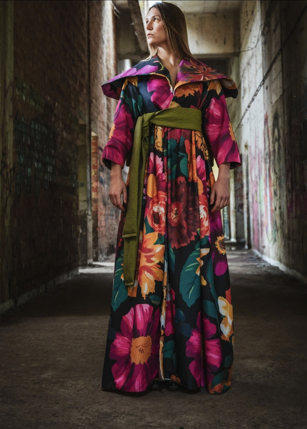 Dramatic Floral Dress/Coat