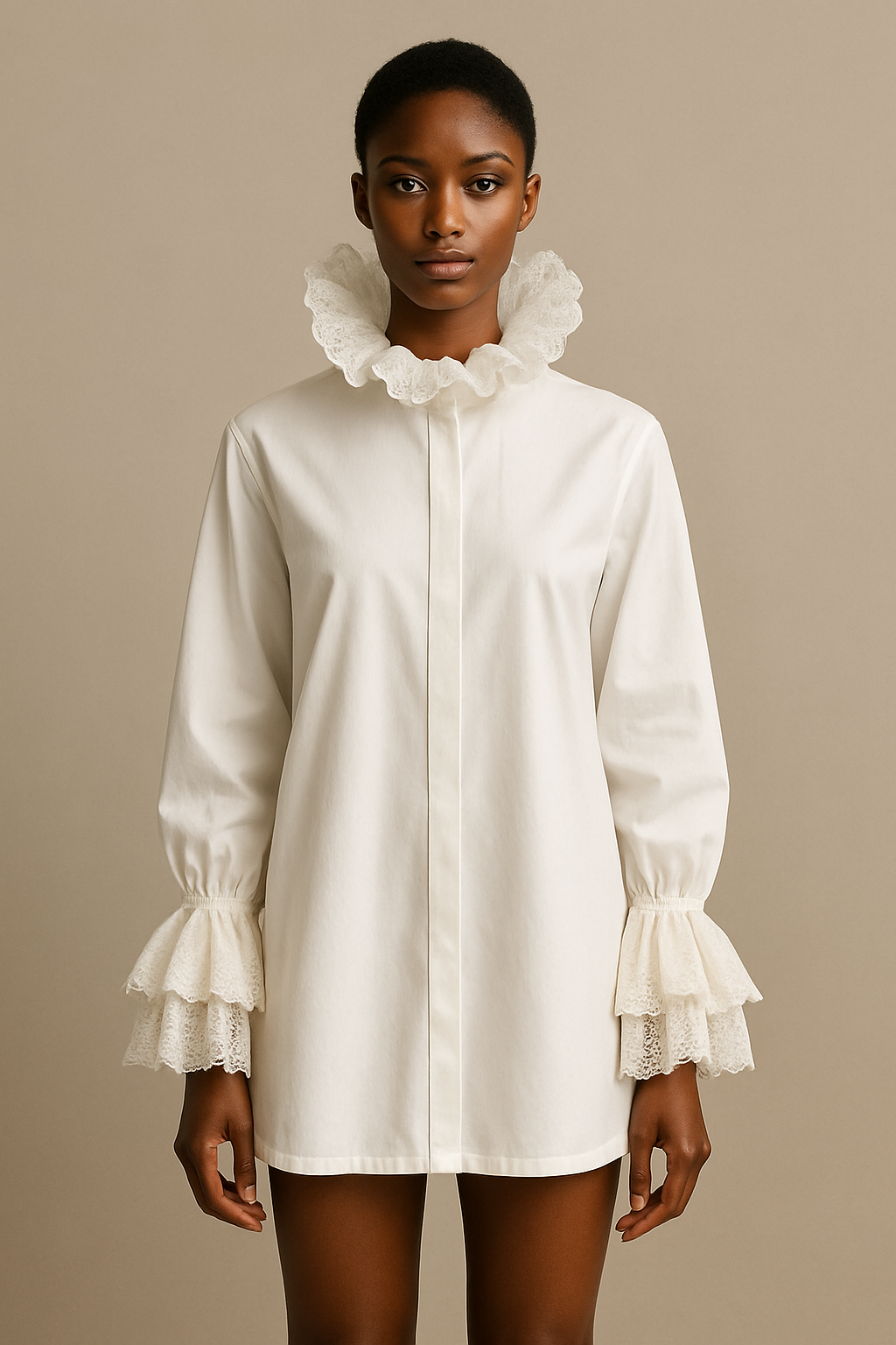 Romantic Ruffle Collar Shirt