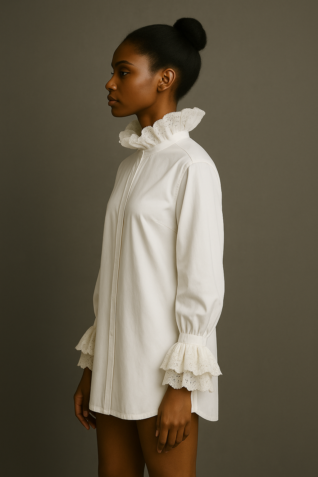 Romantic Ruffle Collar Shirt