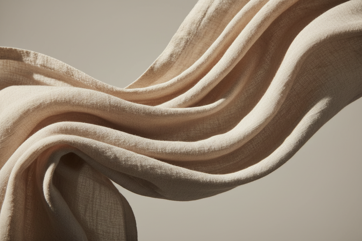 Tecido natural drapeado